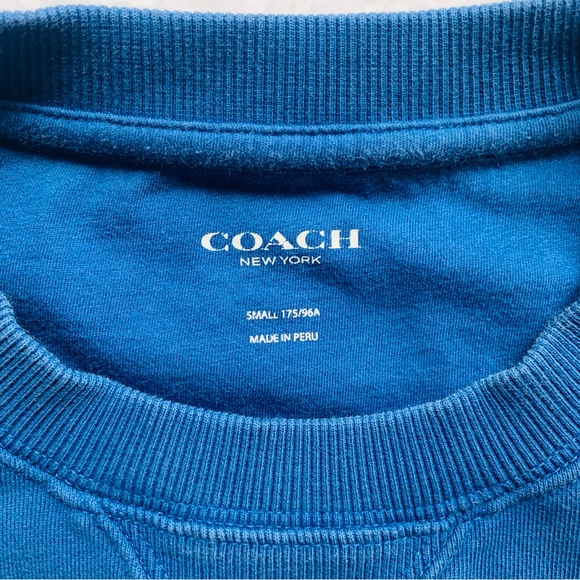 Coach New York Mixed Media Royal Blue Black Crew Sweatshirt Zip Pocket | Small - Picture 5 of 6
